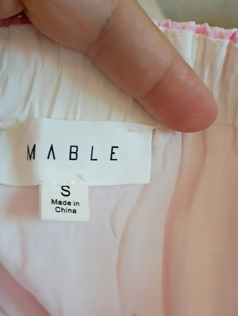 Mable Pink Women Gingham Skirt Pleaded Detail Size S - Picture 11 of 12
